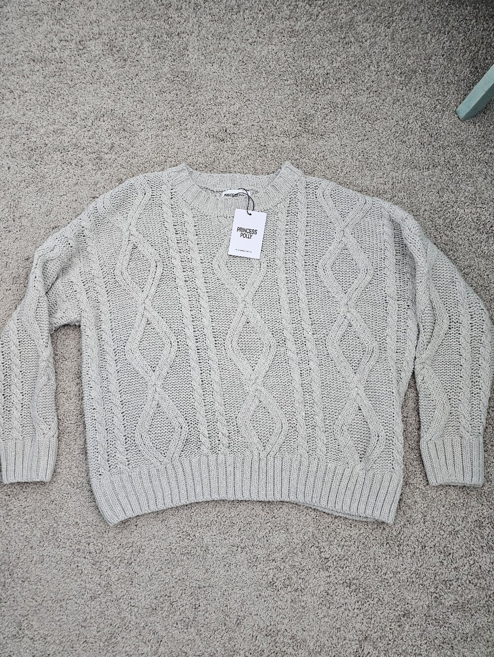 Princess Polly Anaya Grey Sweater, Size XS, NWT